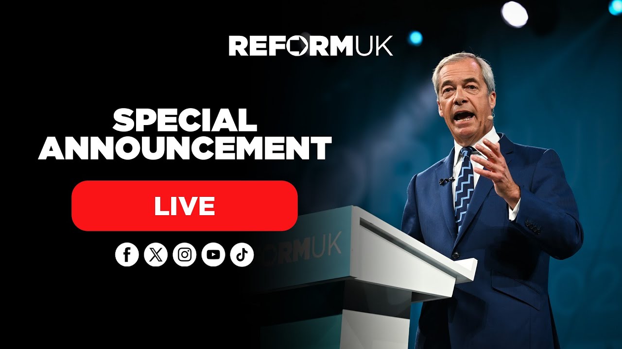 LIVE: A Special Announcement from Reform UK