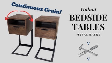 Walnut Bedside Tables - Solid walnut and steel frames