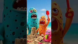 Hilarious Monsters Build a Sandcastle Fail | Funny Cartoon Short #shorts  #animationshort #spongebob