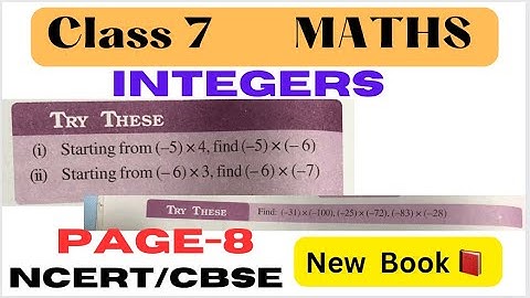 class 7 Maths - Try these - Chapter 1 Integers - Try these Page No.8 - Maths Class 7th - NCERT/CBSE