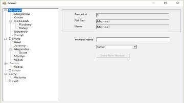 Learn C# and Service-based Database Windows Forms Treeview tutorial 3