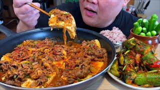 두부 두루치기 + 오이소박이 + 땡초 한식요리 먹방 입니다 MUKBANG