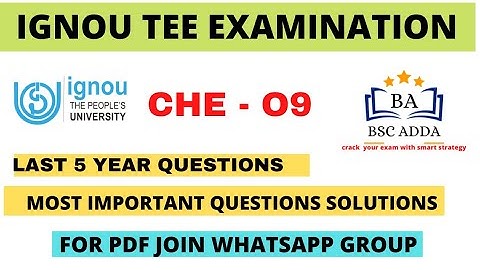 CHE-09 Most Important Question| Biochemistry | Term End Examination | BSC | IGNOU