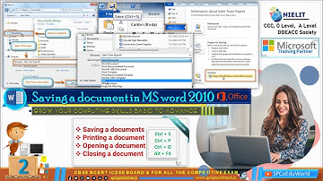 saving a document in ms word 2010 | printing a document | opening a document| closing a document