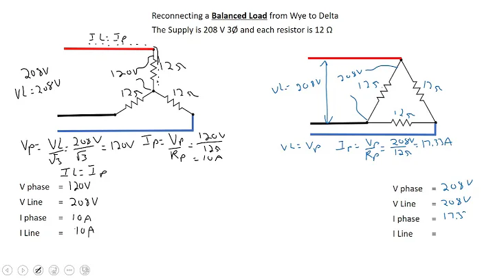 Wye load re-connected in Delta