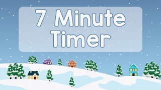 7 Minute Timer - Snowy Winter Village Scene - Chill Timer - Calm Ending Chime - No Music - Simple