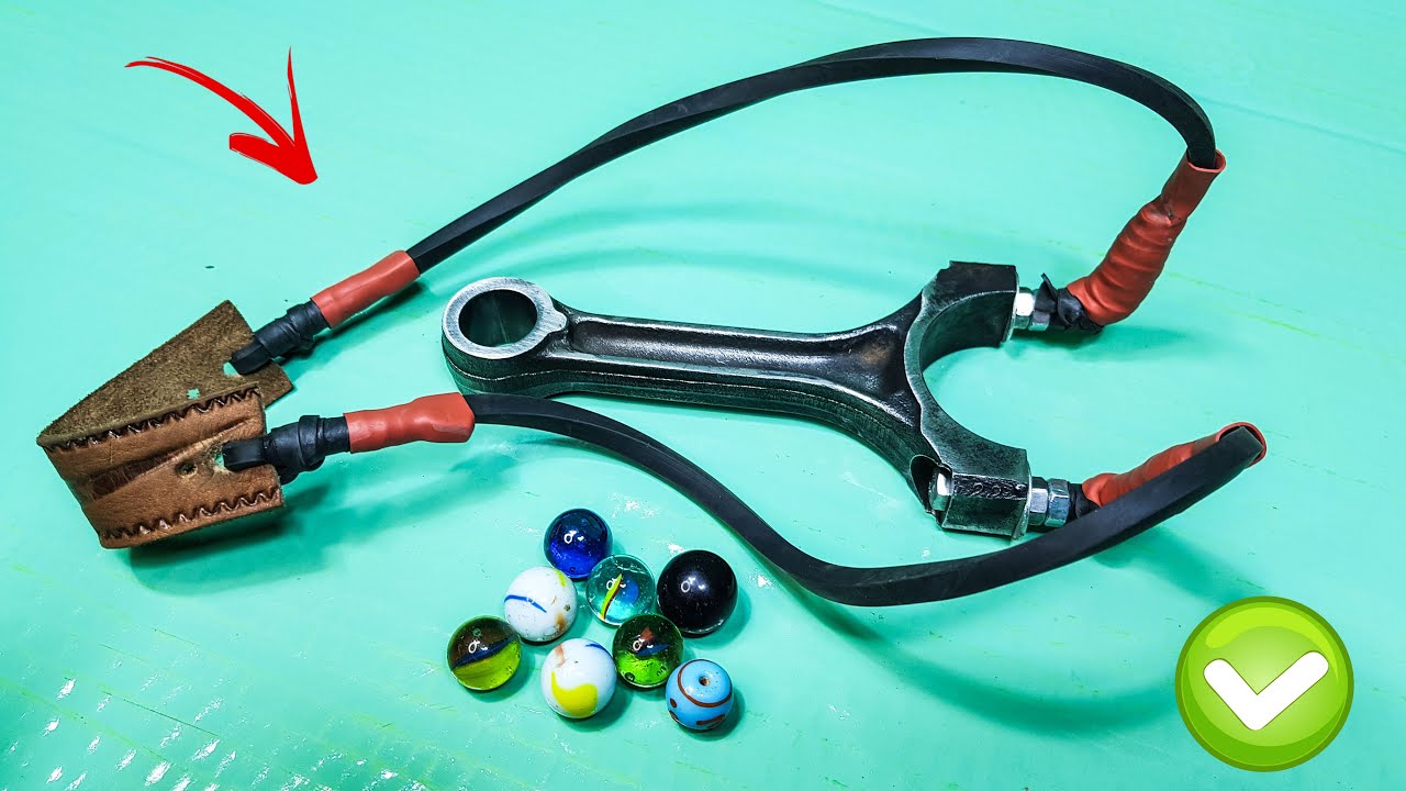 كيف تصنع مقلاع قوي بدون خشب How to make a strong slingshot without wood