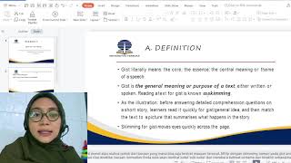 Reading for The Gist or Main Idea Gist Vs Main Idea