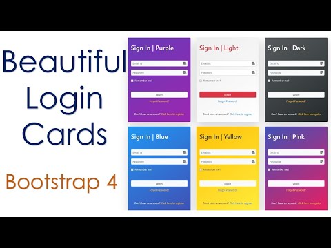 Beautiful Bootstrap 4 Login Cards