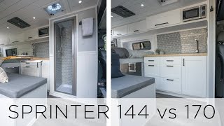 VAN CONVERSION | Sprinter 144 VS 170 Comparison | Which is right for you?