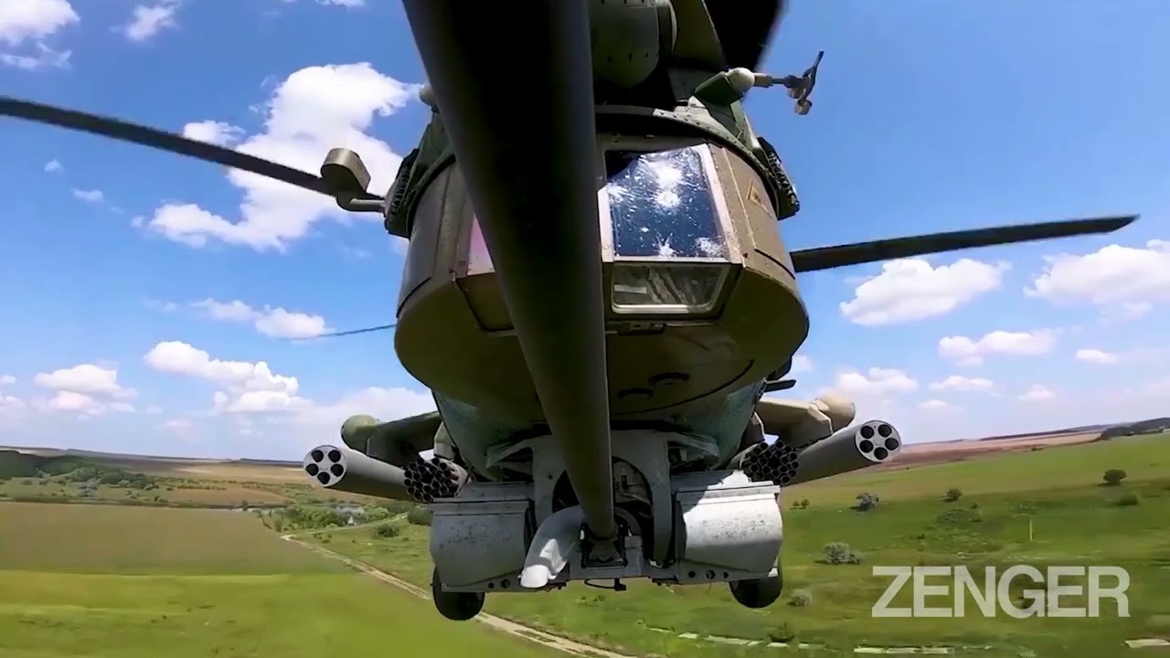 Russia Shows Off Its Mi-28 Helicopters Attacking Targets In Ukraine