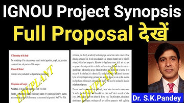 Research Proposal | ignou synopsis | ignou project | how to make synopsis | ignou maedu synopsis