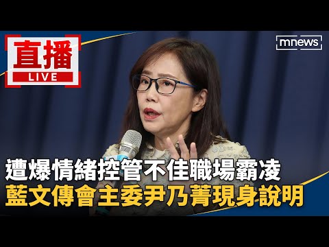 直播／遭爆情緒控管不佳職場霸凌　藍文傳會主委尹乃菁現身說明