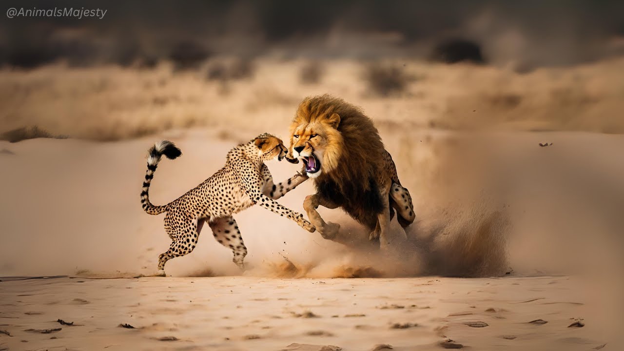 Cheetah Vs Lion - Who Will Reign Supreme? || Animals Majesty