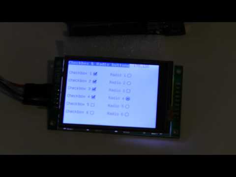 Arduino UNO + Digole Touch screen 2M flash module make interactive Checkbox and Radio buttons