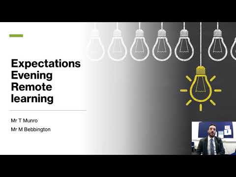 Virtual Expectations Evening: Remote learning expectations