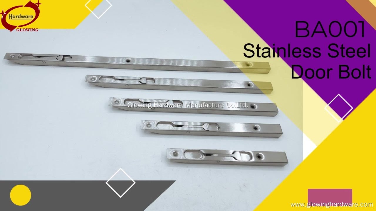 Glowing Hardware Door Edge Door Flush Bolt Finger Slide Lock Door Bolt BA001