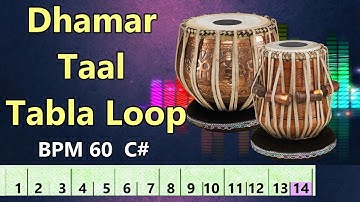 Dhamar Taal Tabla Loop | BPM 60 | C#  | Pakhawaj | Anhad Kirtan