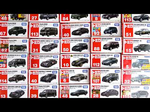 Unboxing the black Tomica cars released between 1984 and