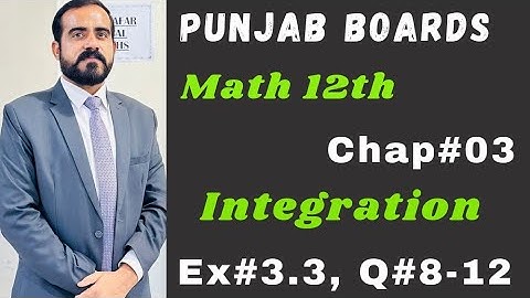 Math F.Sc Part-2/Chap#3/Integration/Ex#3.3/Q#8-12/Trigonometric Substitution/#maths #integration