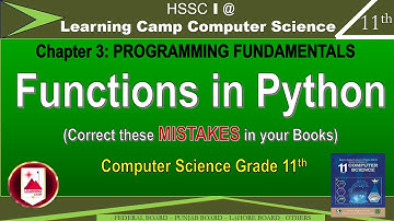 Functions in Python Class 11 | Use of Functions in Python | FBISE New Edition Book | Learning camp