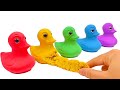 How to make rainbow duck with Kinetic Sand and Learn numbers | Learning Video for Kids