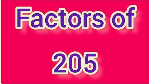 Factors of 205 | Learnmaths