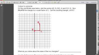 Math 8: Chapter 6 Lesson 6: Dilations