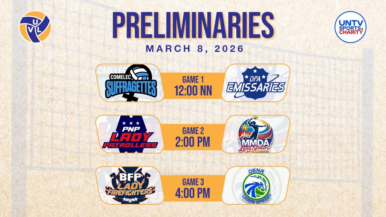 PRELIMS: UNTV Volleyball League Season 4 at Paco Arena, Manila | March 8, 2026
