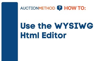 How to Use the WYSIWYG Html Editor