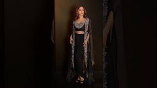 Nushrratt Bharucchas Stunning Ethnic Look Black Three-Piece Ensemble