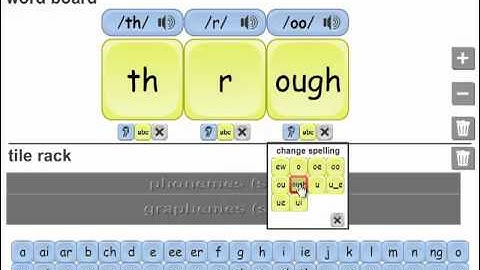 Grapheme - phoneme correspondences with the phonics teaching toolkit: 