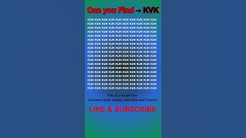 Can YOU Find the KVK? Only 1% Can👁️‍🗨️ ULTIMATE Eye Test! #shorts #youtubeshorts #puzzle #challenge