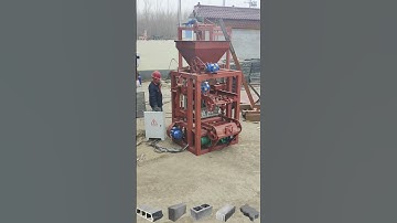 Philippines 3 Square Hole Hollow Block Making Machine QT4-24 Concrete Cement Block Machine #block 🧱