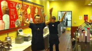 Trent Leonard Getting a Tip at Cold Stone