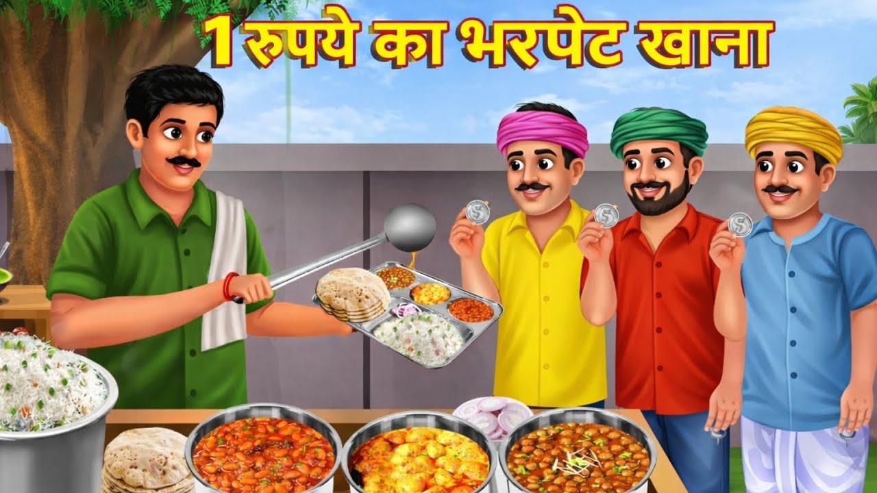 1रुपियाँ का भरपेट खाना//1Rupees Ka Bhar Pate Khana//Hindi moral stories//Hindi Kahani/Hindi cartoon 