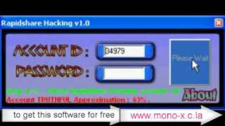 Hacking Rapidshare Account Work 100% 2009 With Download Link