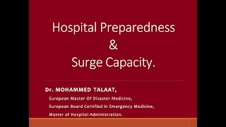 Surge Capacity  & Hospital Preparedness