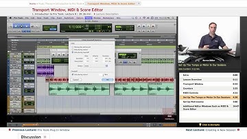 Pro Tools - Transport Window, MIDI & Score Editor
