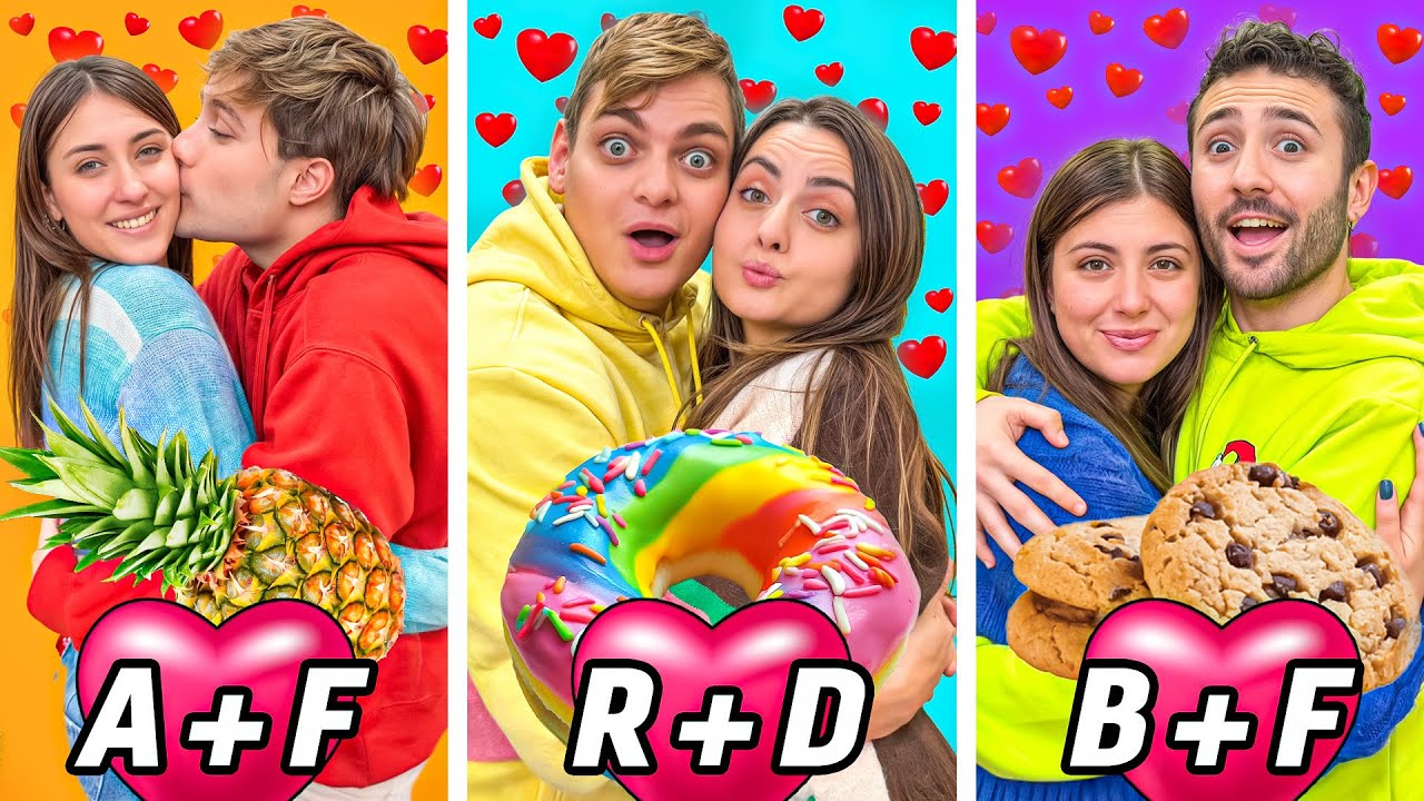 MANGIAMO SOLO CIBO DELLA PRIMA LETTERA DEL NOSTRO FIDANZATO PER 24 ORE con I  OSTRI AMICI! ❤️💋