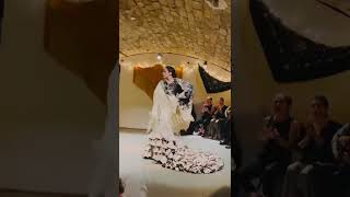 Flamenco. Caña Con Manton Y Bata De Cola.