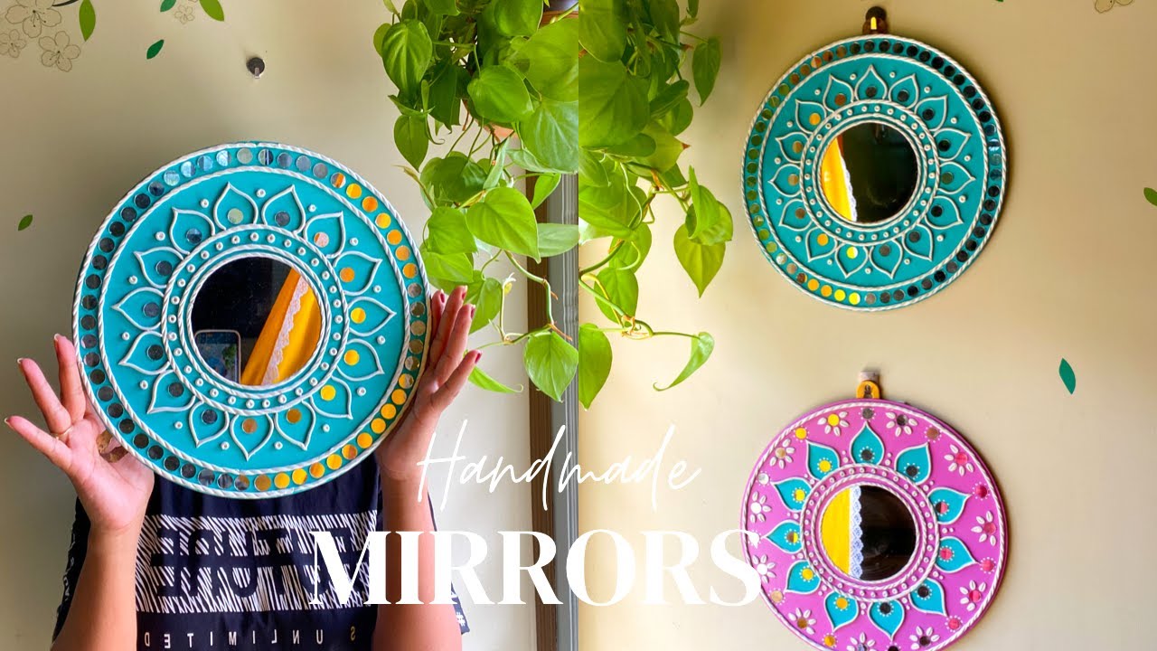 Diy Lippan Art Mirror | Mud Mirror Work | Diy Wall Hanging Indian - Youtube