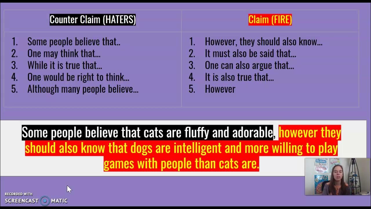 Claim and Counterclaim Lesson YouTube