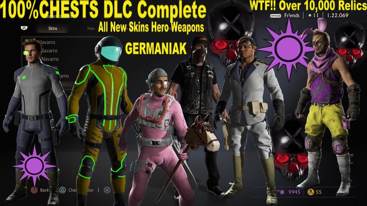 Uncharted 4 Chest Opening DLC ALL Skins UC4 100% Complete! Germaniak UC4