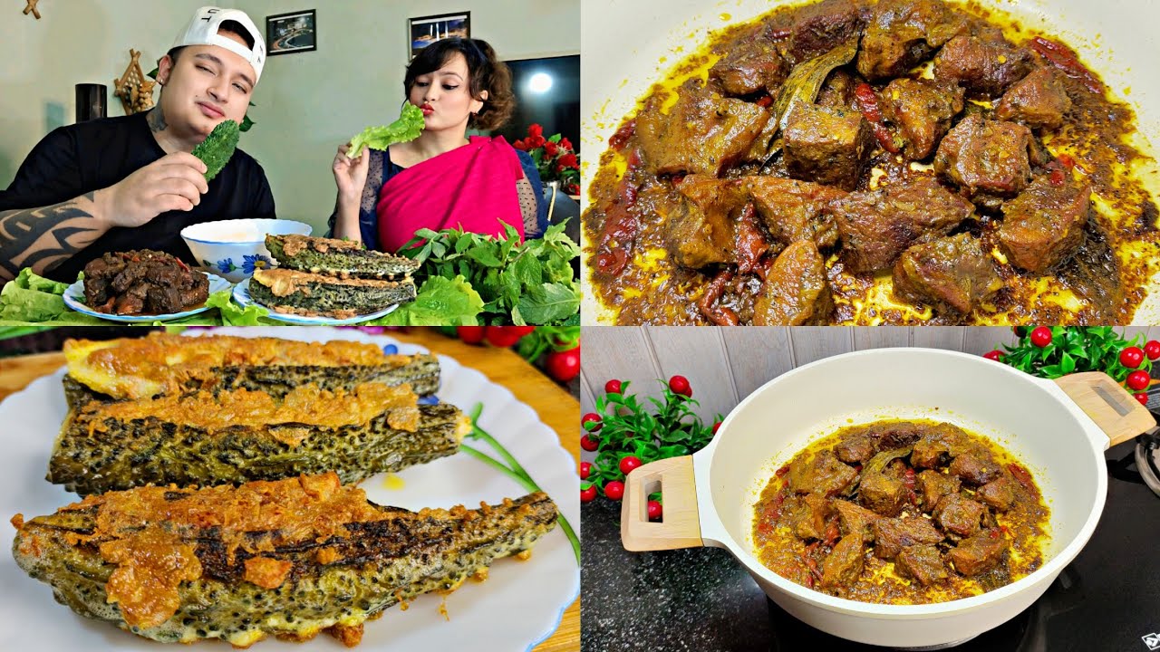 Peit Kloi! || Karela Dohsyiar + Dohmasi Kylla 😮|| Stuffed Bitter Gourd + Beef Curry