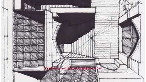 Perspective Drawing : Draw a box : Pen rendering.. Bird