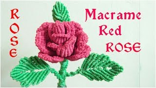 DIY Macrame RED ROSE FLOWER tutorial in hindi/MACRAME FLOWER
