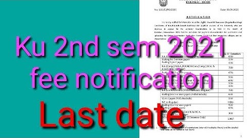 Ts Ku 2nd sem exam fee notification 2021/ku 2nd semester exams in Telugu 2021/ku 2nd sem exam fee//