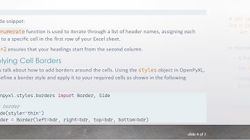 How to Add Column Headings and Border Cells in Excel with Python