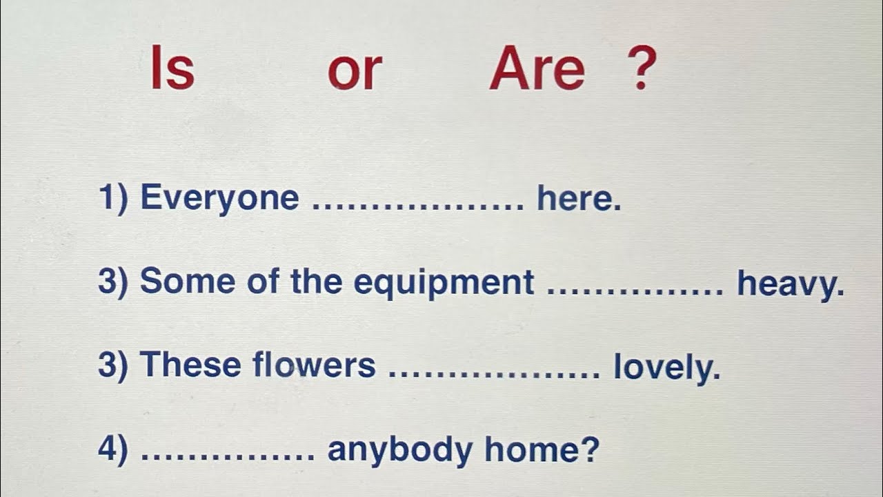 Упражнение по английской грамматике — Is или Are? Was или Were?